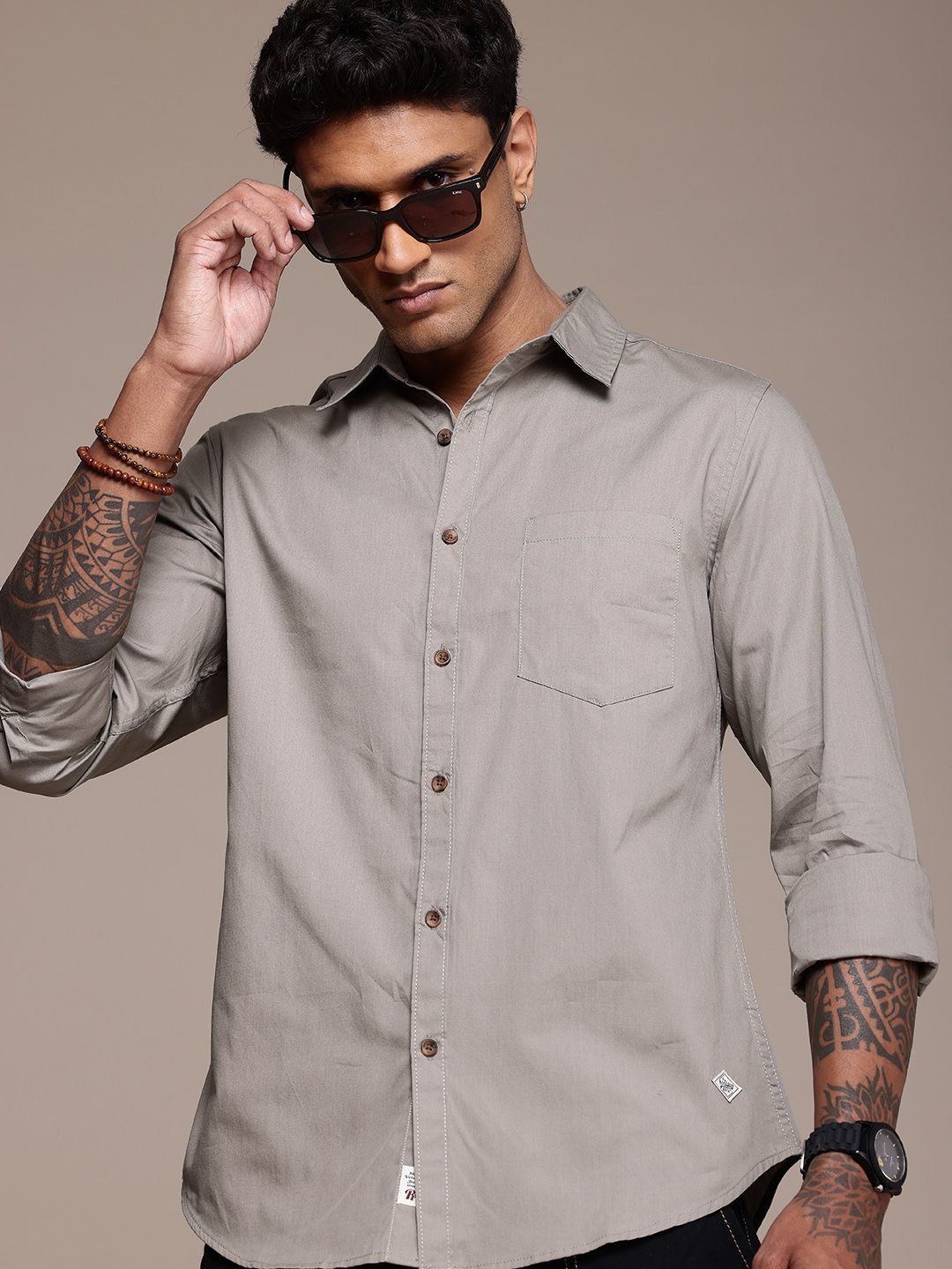 Roadster Roadster Men Pure Cotton Casual Shirt