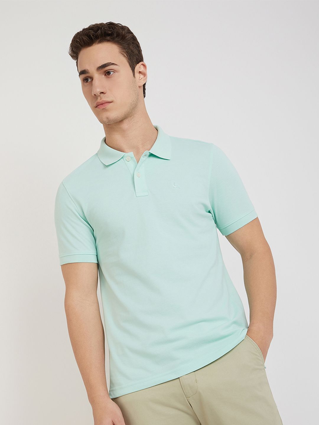 Parx Men Polo Collar Solid T-shirt