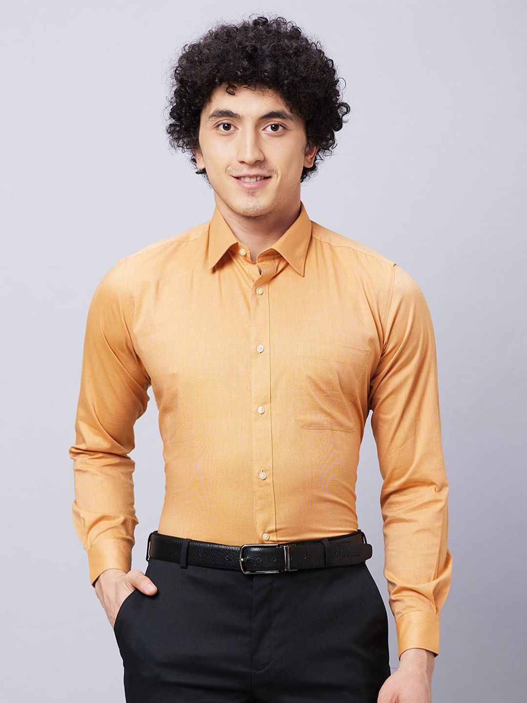 Raymond Solid Slim-Fit Cotton Formal Shirts