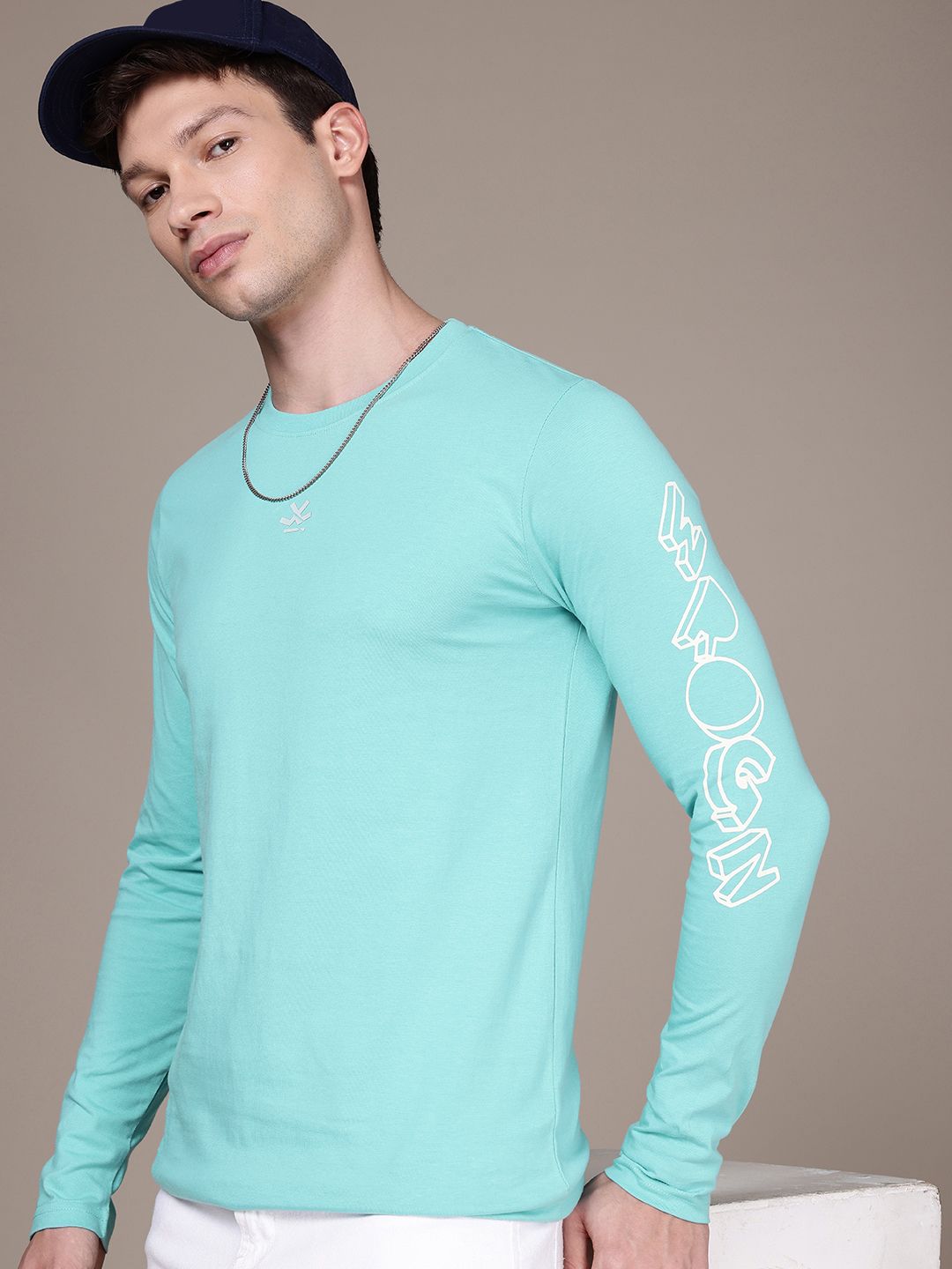 WROGN Long Sleeves Pure Cotton T-shirt