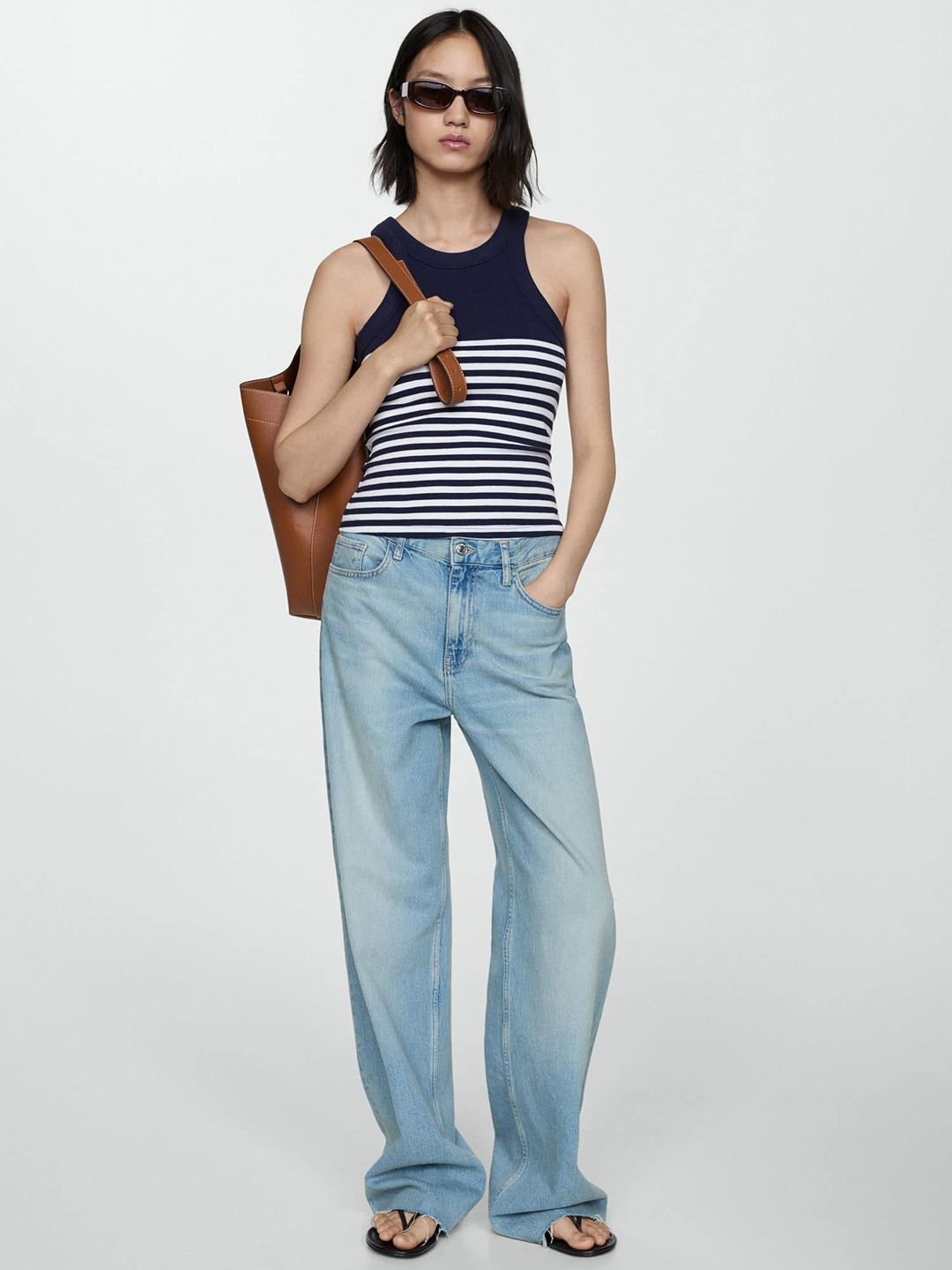Striped Cotton Sleeveless Top