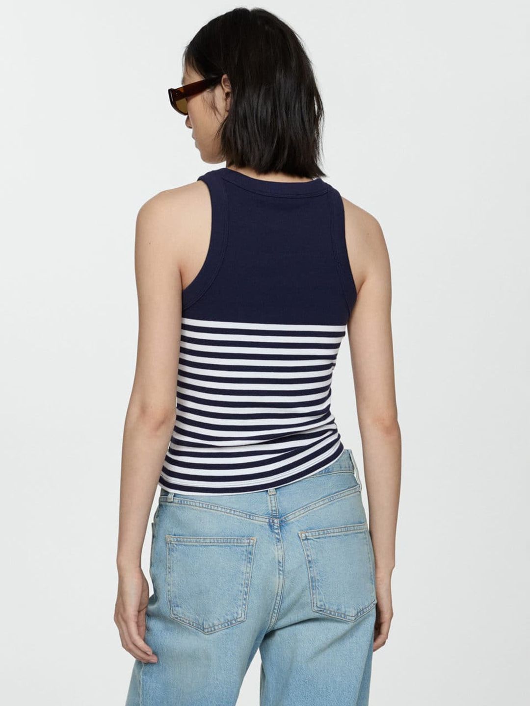 Striped Cotton Sleeveless Top