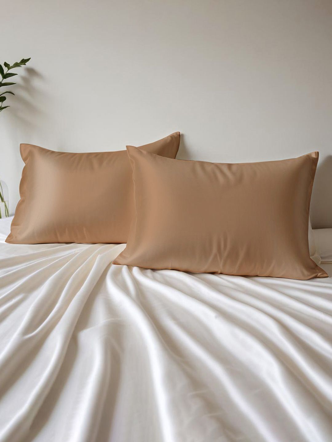 Layers Layers Copper-Toned 2 Pieces Micro Silk Rectangle Pillow Covers