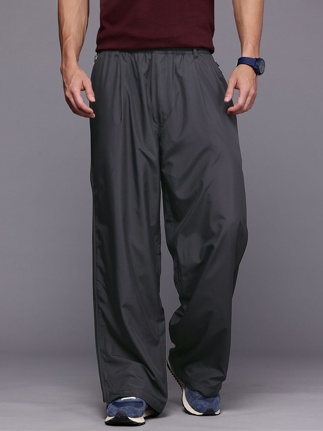 Buy ASICS Unisex Relaxed Fit Side Zip Detail Outdoor Track Pants