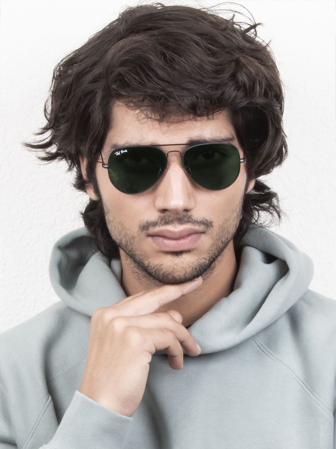 Ted Smith Unisex Aviator Sunglasses with UV Protected Lens TSS-AVIMAST_C5-MATT BLACK