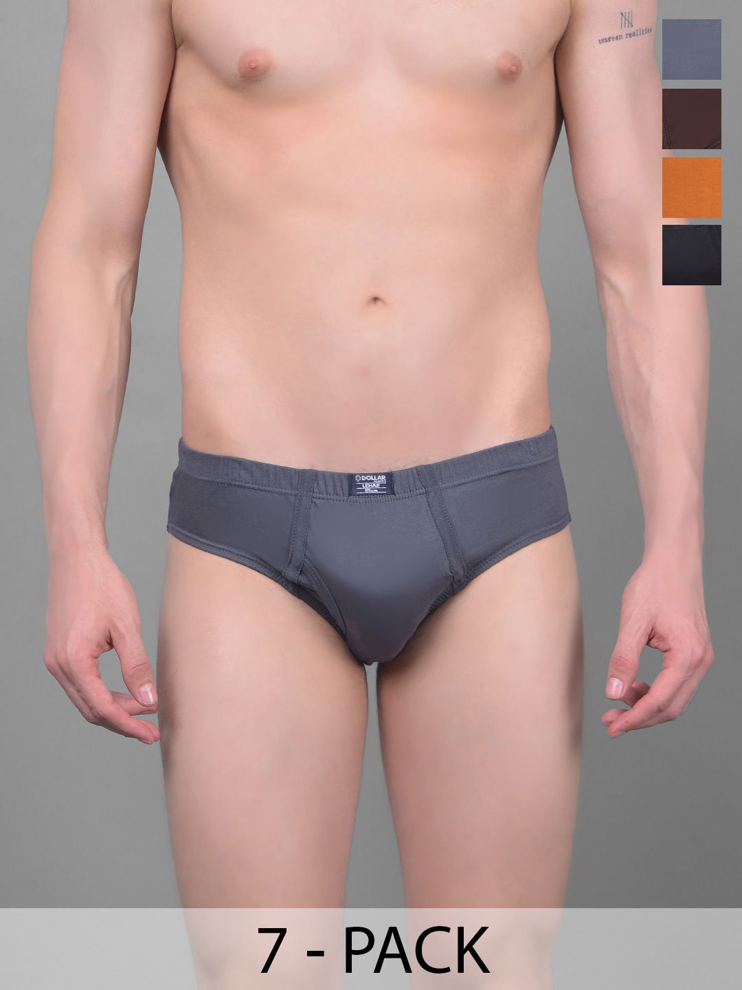 Dollar Lehar Super Combed Cotton Mens Brief -Pack of 7- Assorted
