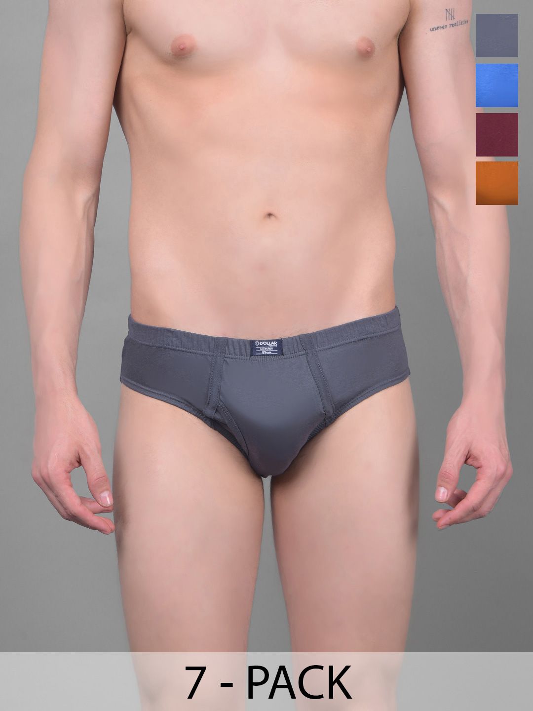 Dollar Lehar Super Combed Cotton Mens Brief -Pack of 7- Assorted
