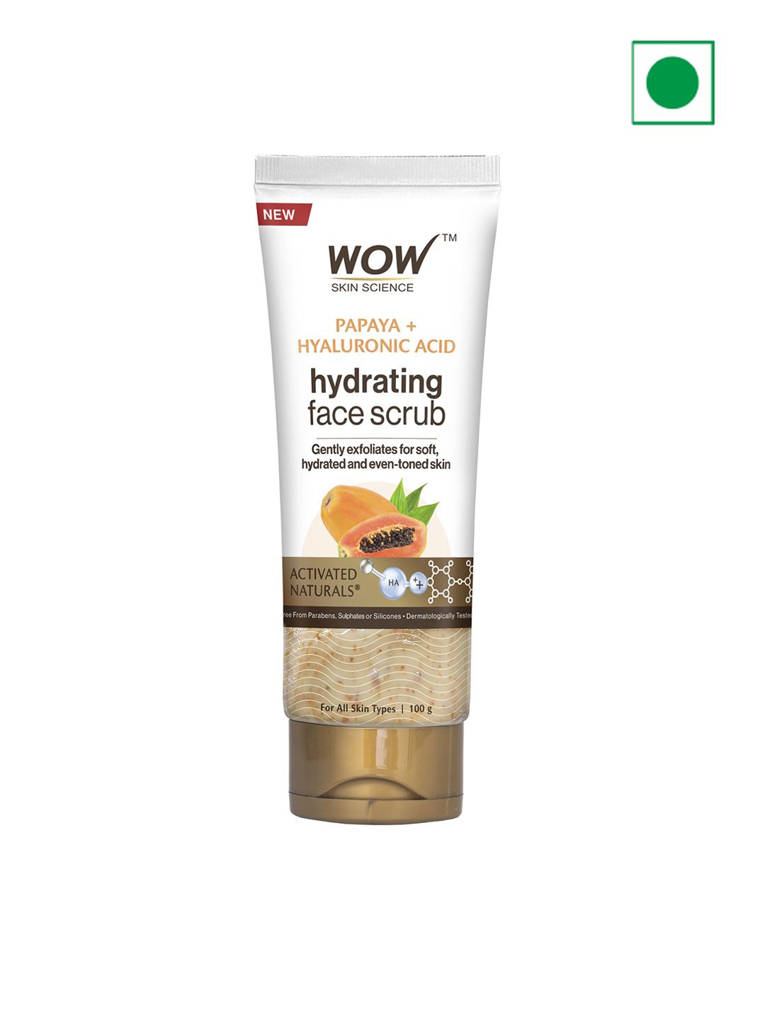 WOW SKIN SCIENCE WOW SKIN SCIENCE Papaya & Hyaluronic Acid Hydrating Face Scrub - 100 g