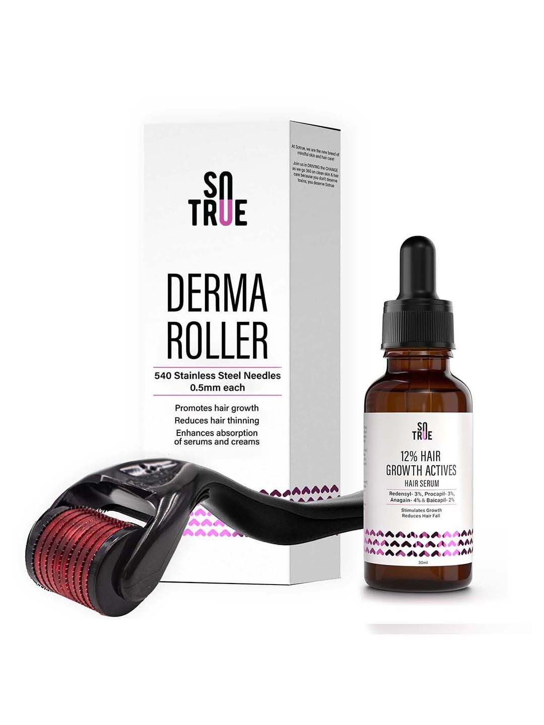 SOTRUE Hair Growth Serum 30ml With 0.5mm Derma Roller