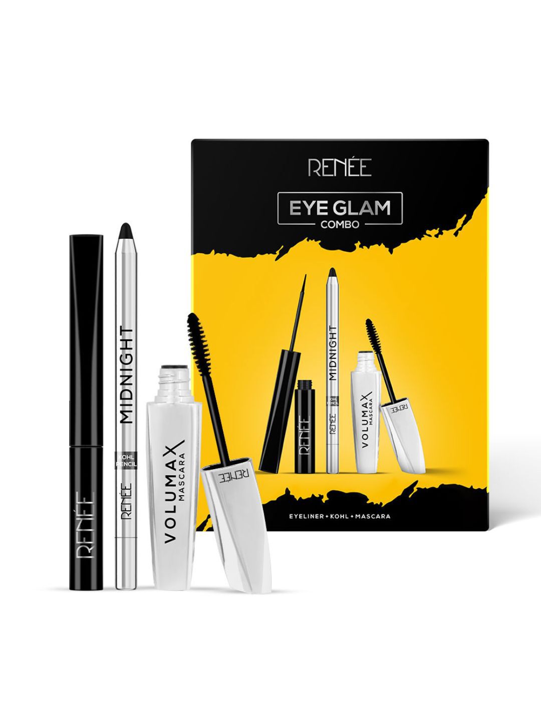 Buy Renee Eye Glam Combo - Midnight Kohl Pencil, Eyeliner