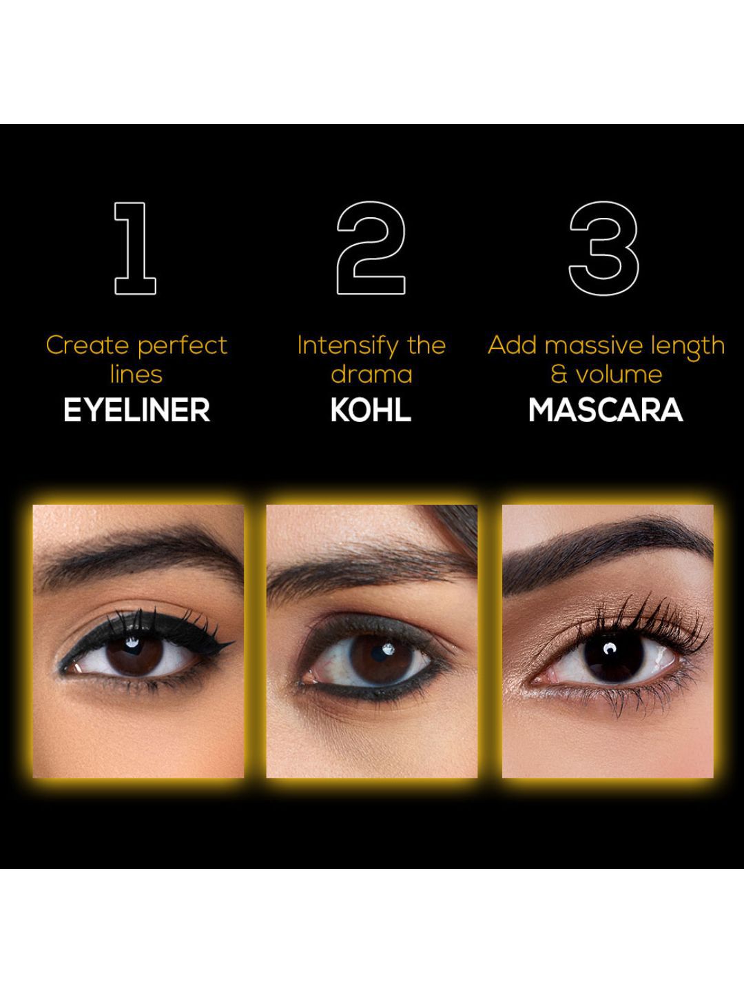 Buy Renee Eye Glam Combo - Midnight Kohl Pencil, Eyeliner