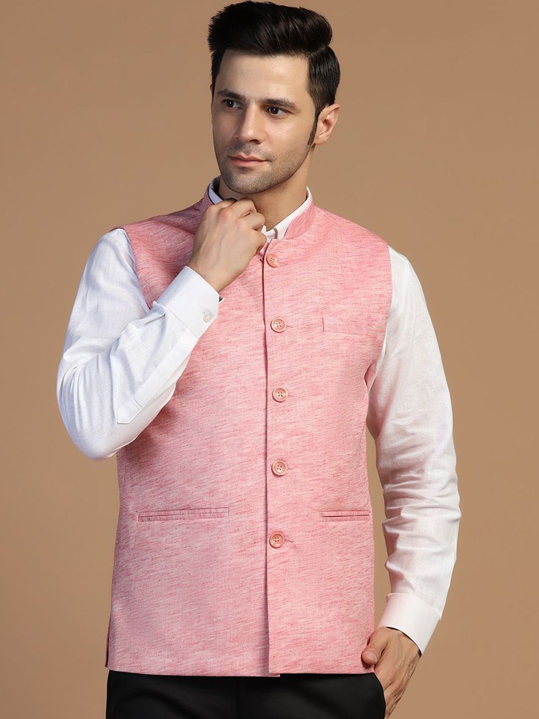 TAHVO Men Solid Nehru Jackets