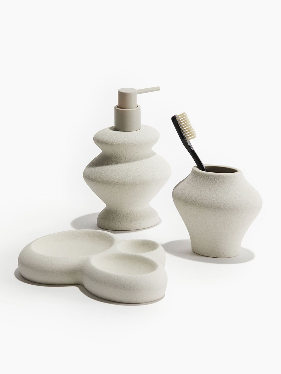 H&M White Stoneware Soap Dispenser