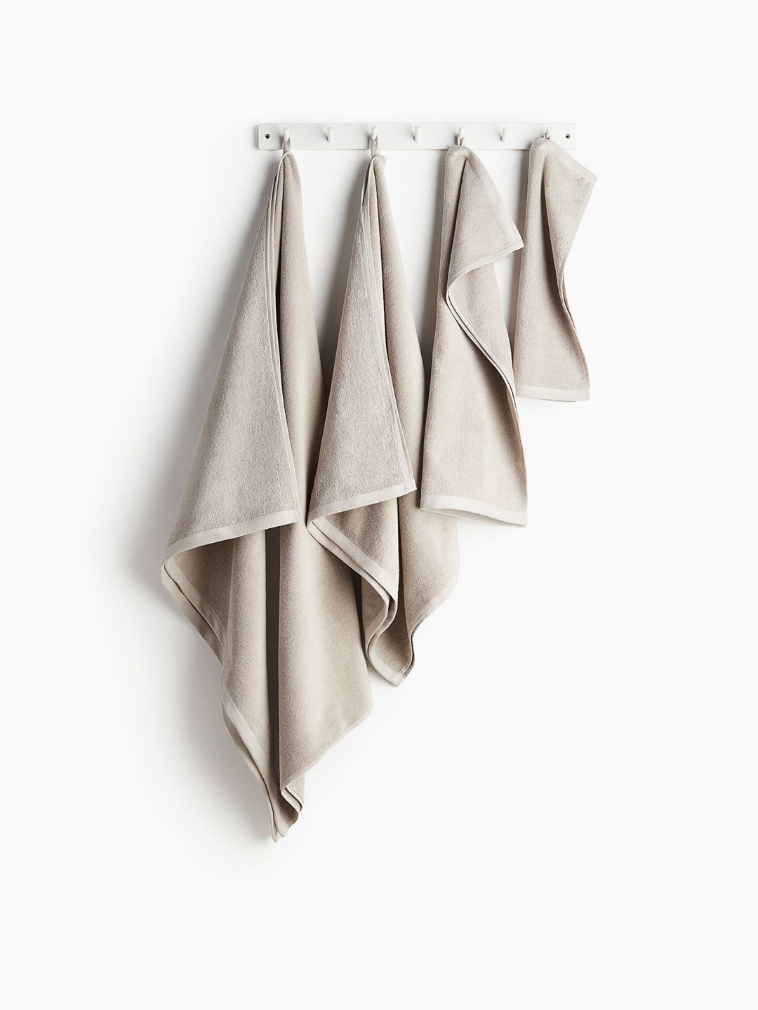 H&M Beige Pure Cotton Terry Bath Towel