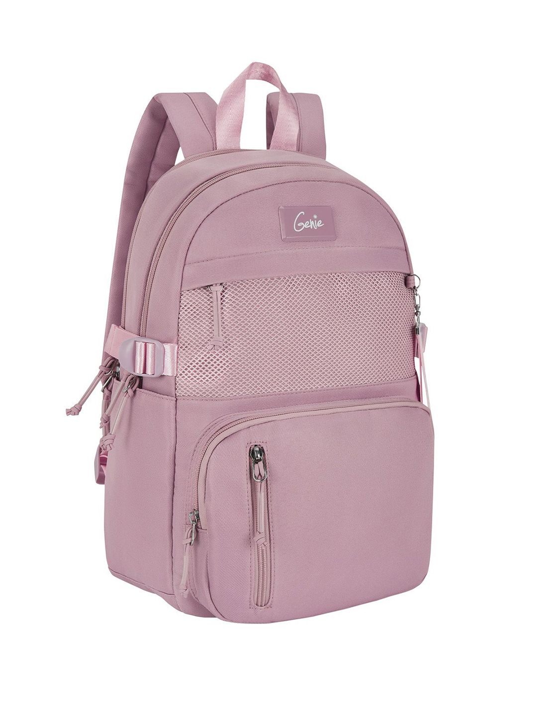 Genie Women Solid Pink Water Resistant 14" Laptop Backpack with Secret Pocket Price in India