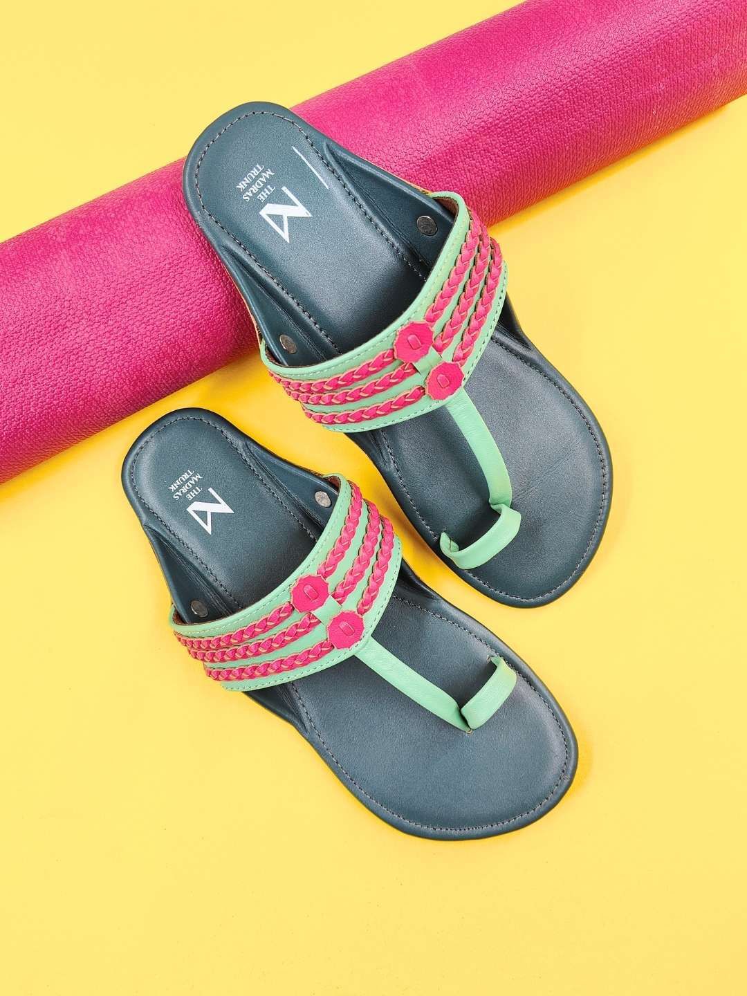 THE MADRAS TRUNK Women Slip-On Ethnic Open Toe Ballerinas Flats