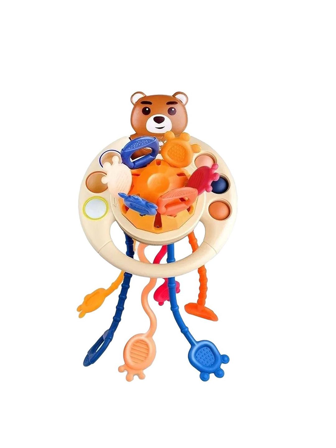 Kidology Babies Food Grade Silicone Pull String Teething Bear Toy