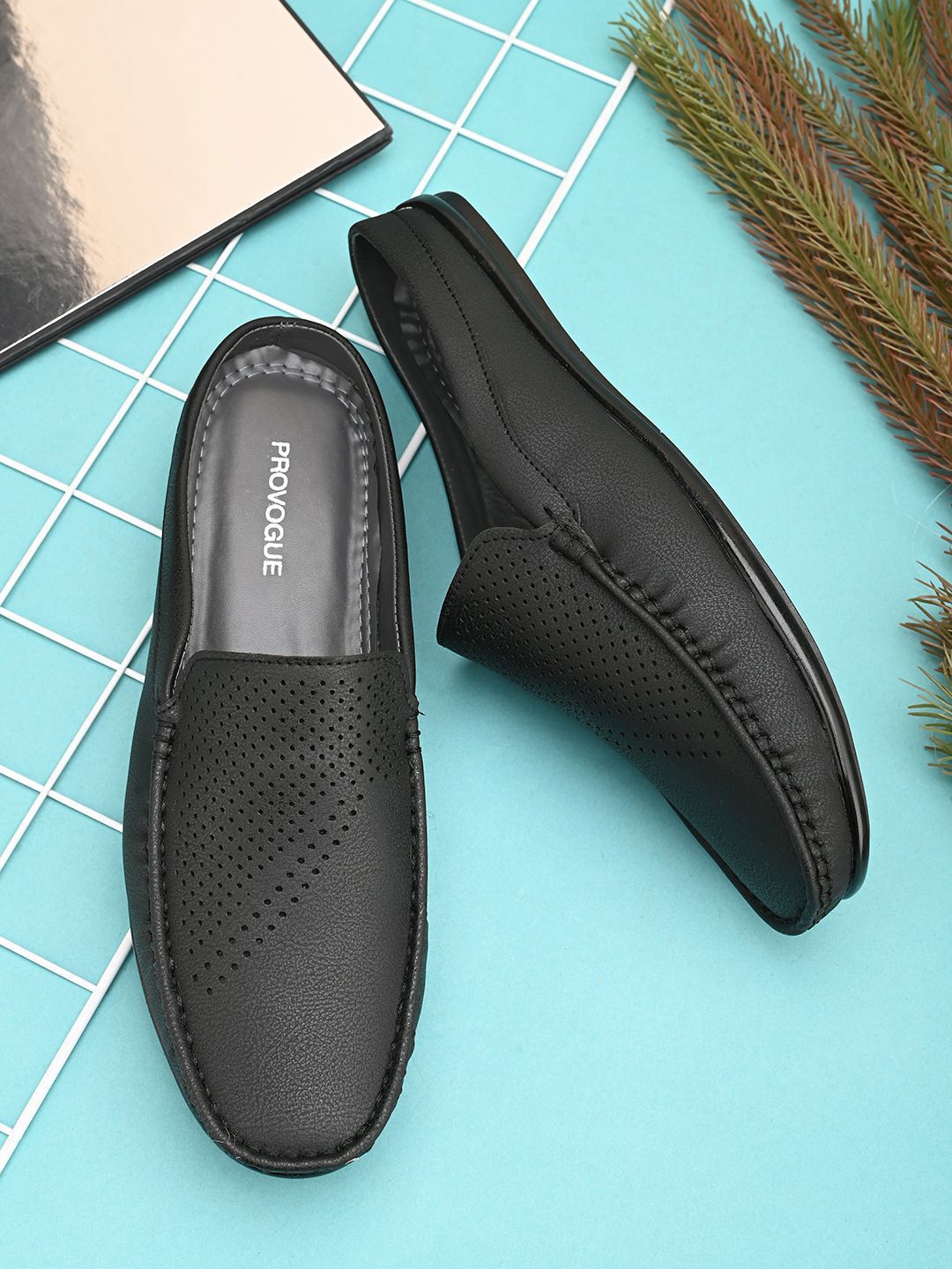 Provogue Men Textured PU Open Loafers