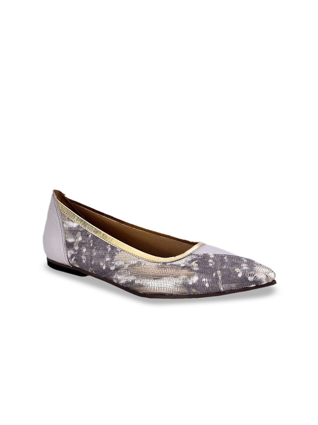 Eske Women Leather Printed Ballerinas Flats