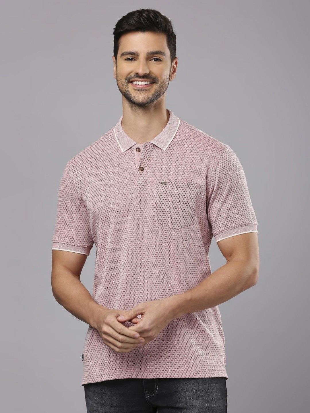 Klub Fox Klub Fox Men Printed Polo Collar Cotton T-Shirt