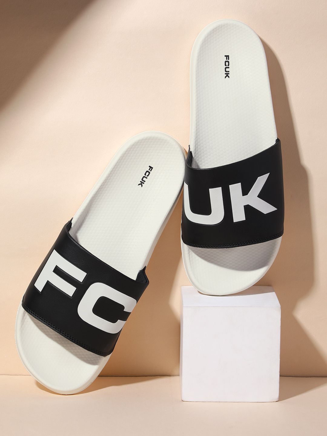 FCUK Men Brand Logo Print Sliders