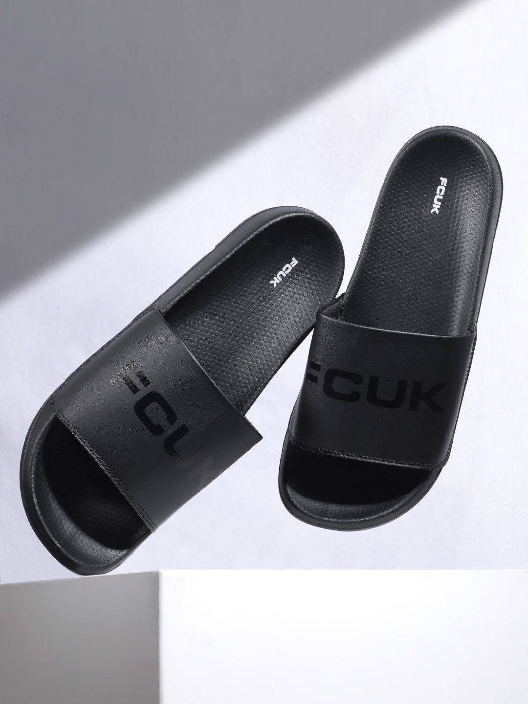 FCUK Men Brand Logo Printed Sliders