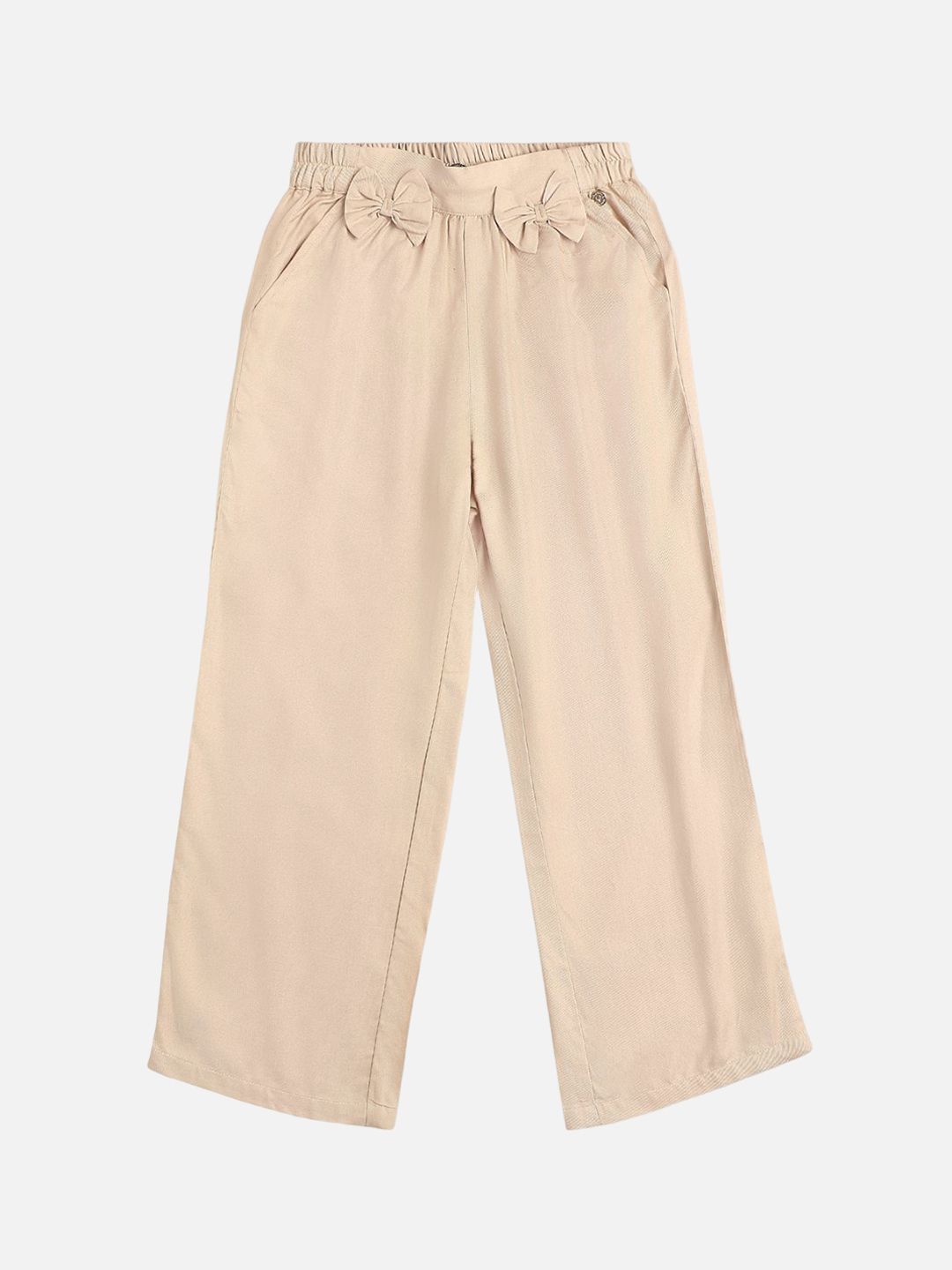 Allen Solly Junior Girls Regular Fit Mid-Rise Pure Cotton Flat-Front Trousers
