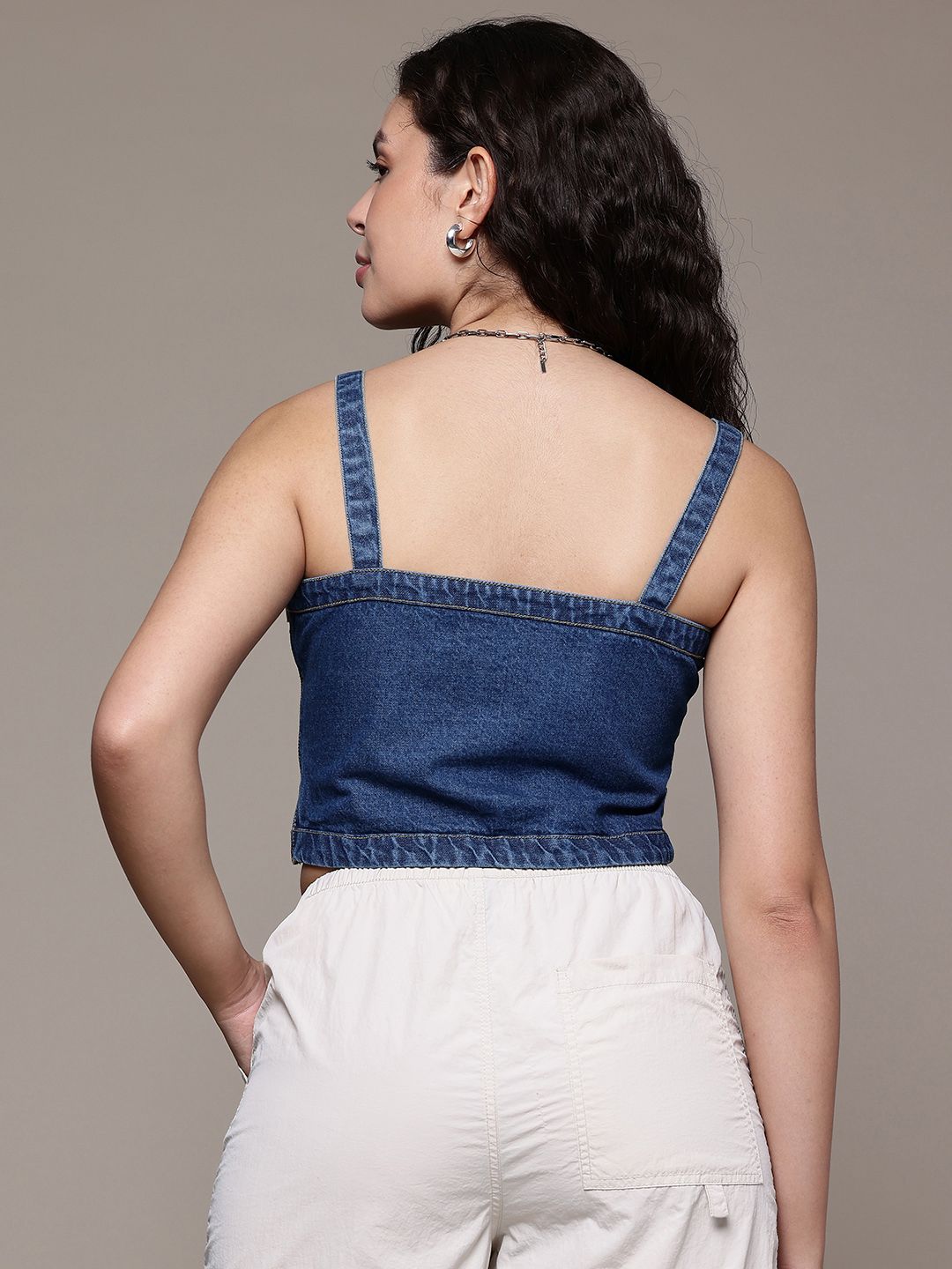 Buy The Roadster Life Co. Shoulder Straps Pure Cotton Denim Crop