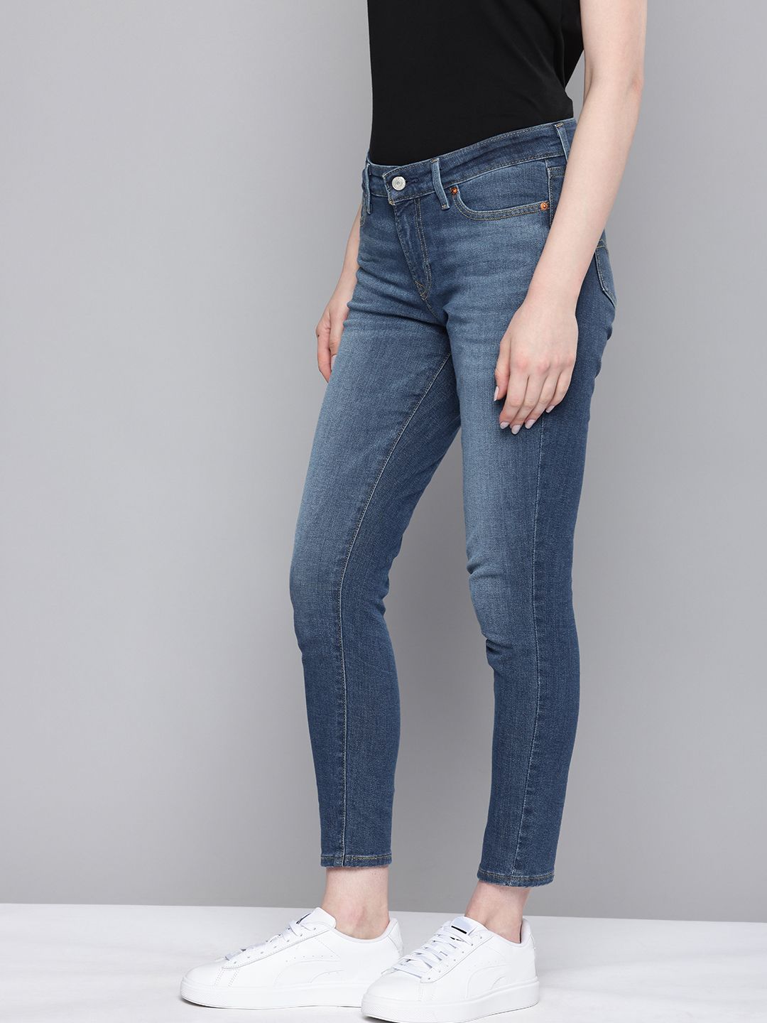 711 Blue Skinny Fit Mid Rise Jeans