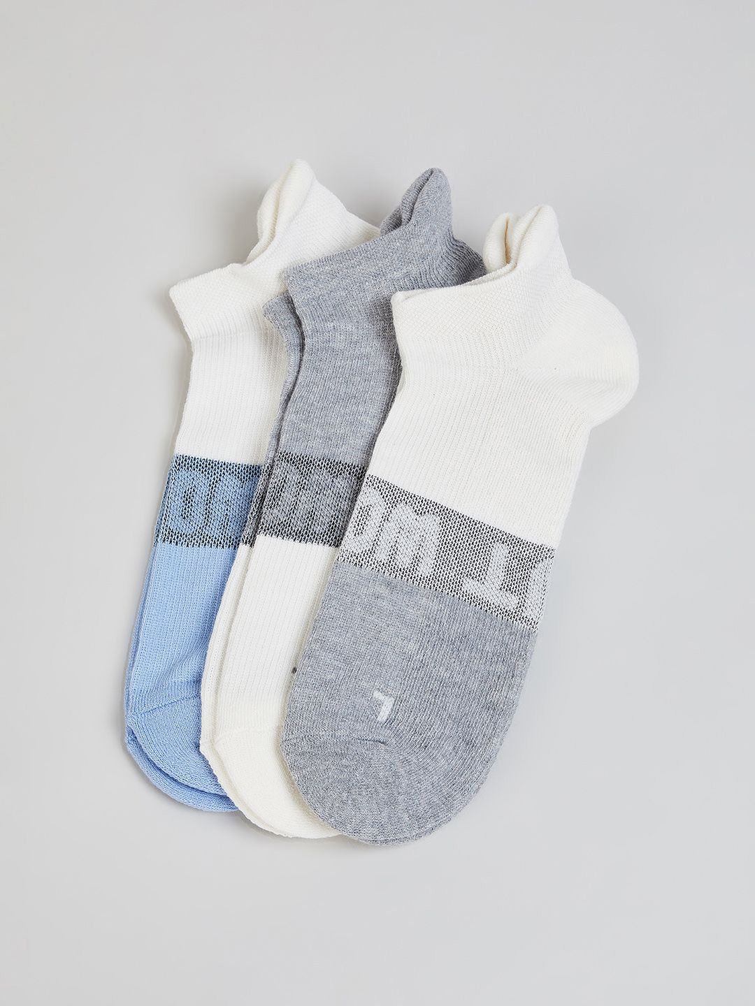 max Pack Of 3 Color Blocked  Ankle Length Socks