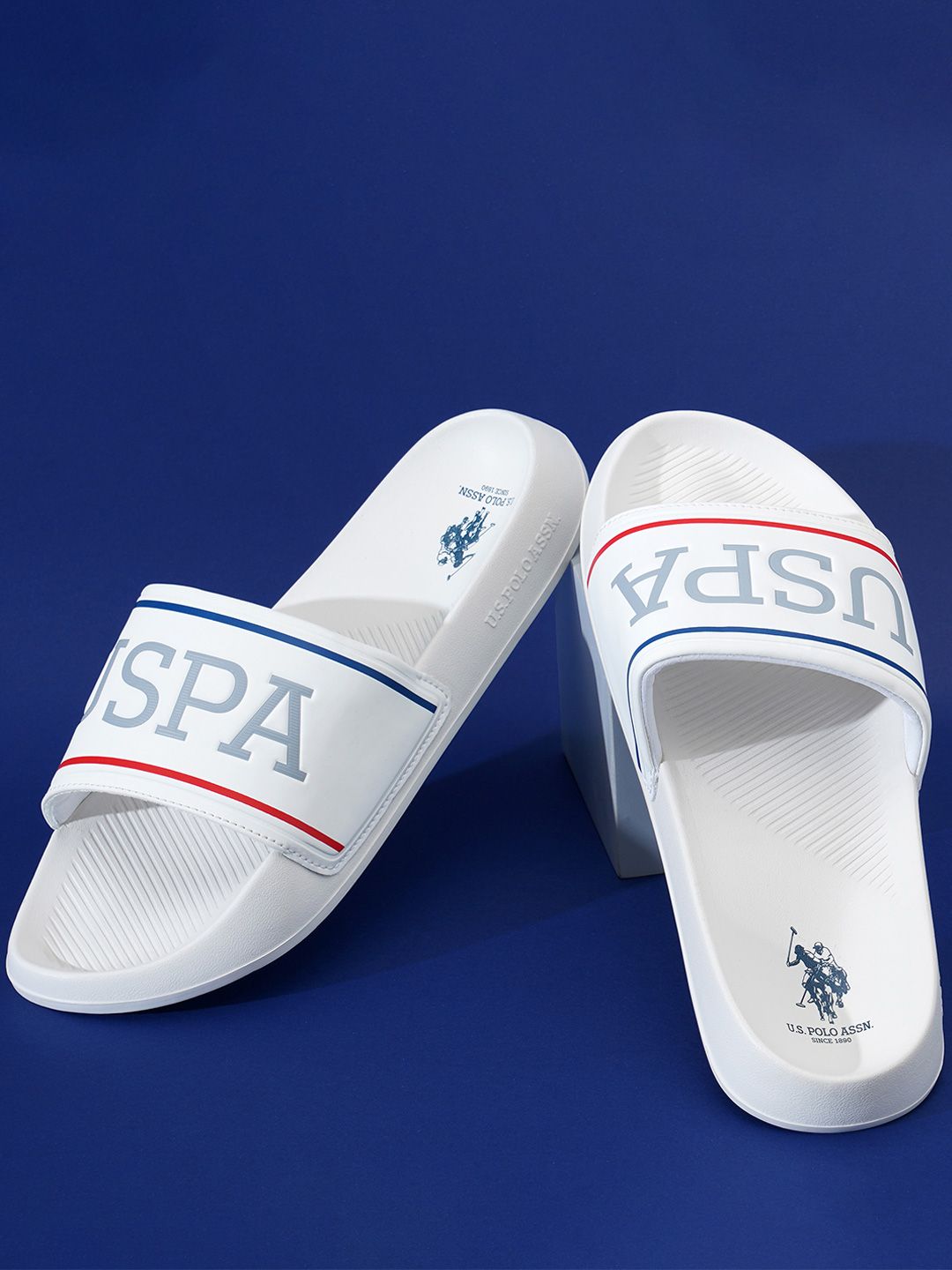 U.S. Polo Assn. Cloyee 6.0 White comfort Sliders