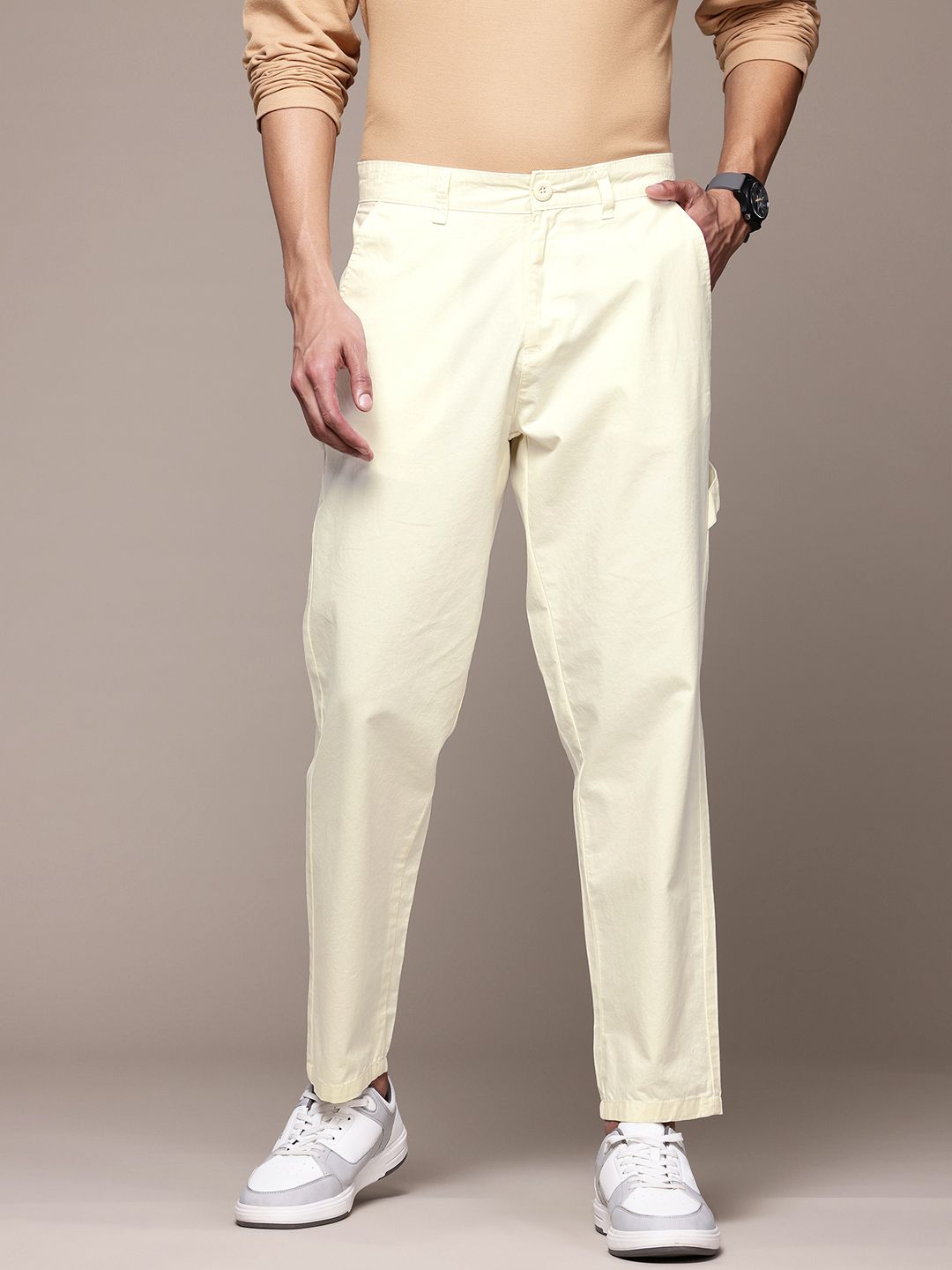 Buy The Roadster Lifestyle Co. Men Mid-Rise Relaxed Fit Pure
