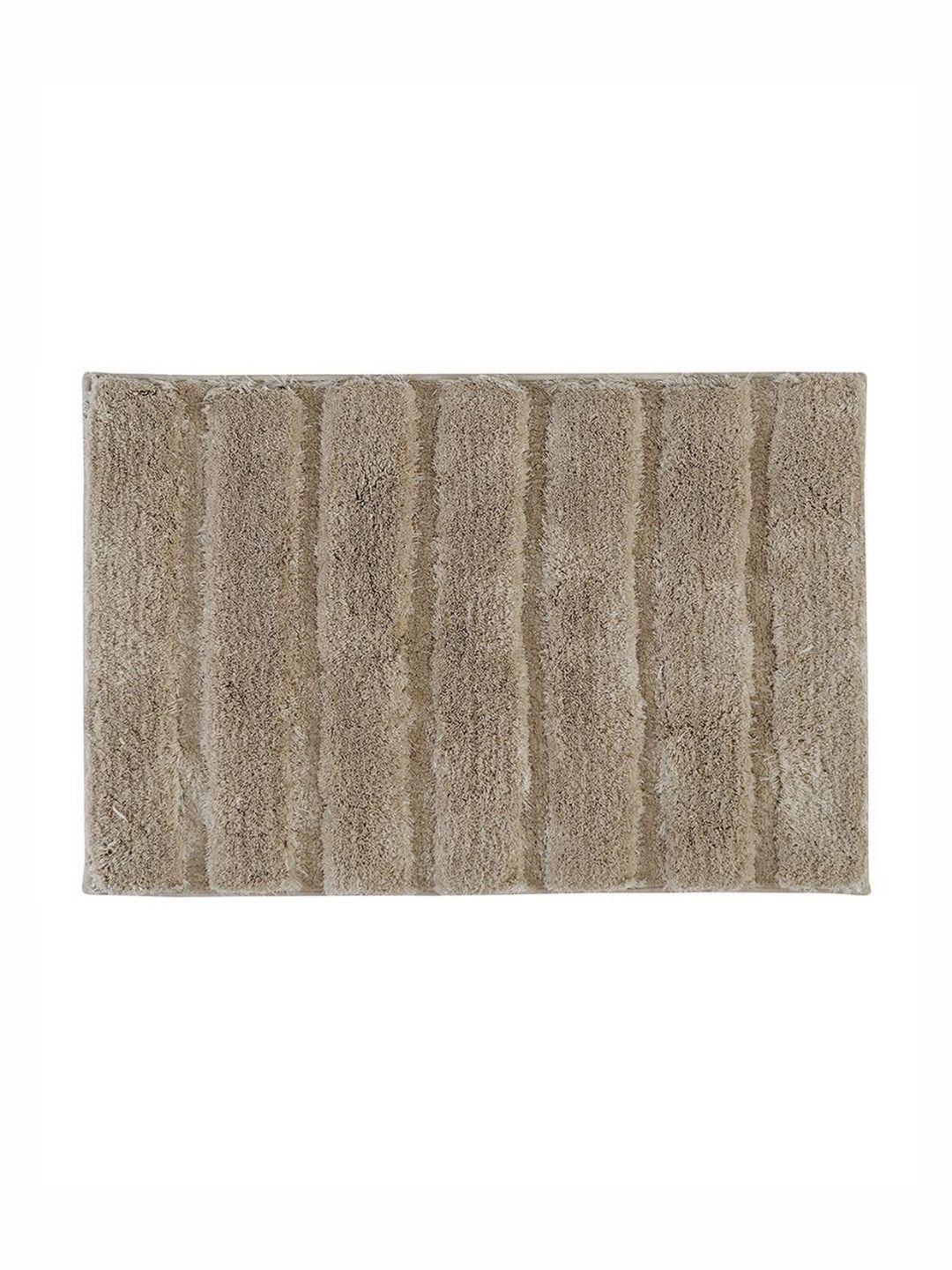 Pano Sydney Beige 1800 GSM Microfiber Tufted Rectangular Anti Skid Bath Rug