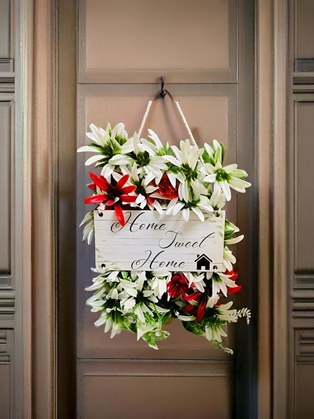 Akaar Home Sweet Home Signage Wildflower Plastic Matte Hanging Hall Wall Hangings-7In