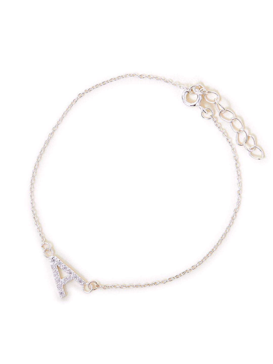 PRY GROUND シュウト011-PLATE-BRACELET Buy Accessorize 925 Sterling Silver Cubic Zirconia Studded Letter