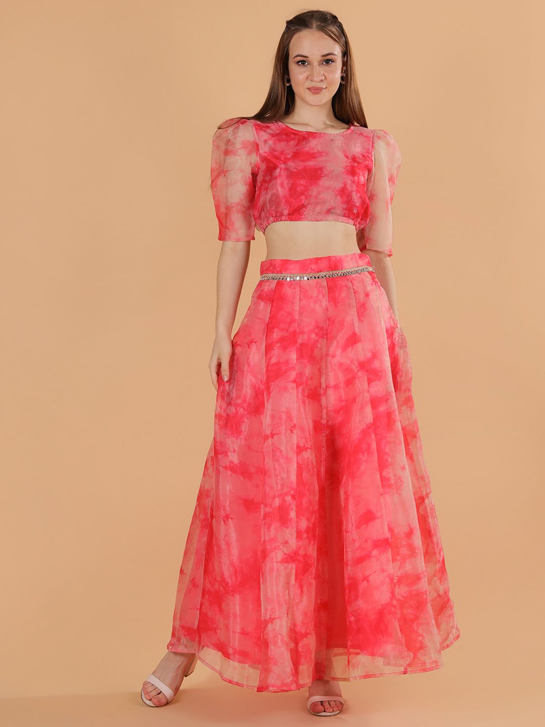 Frolic Rolic Tie Dye Organza Lehenga & Choli Set