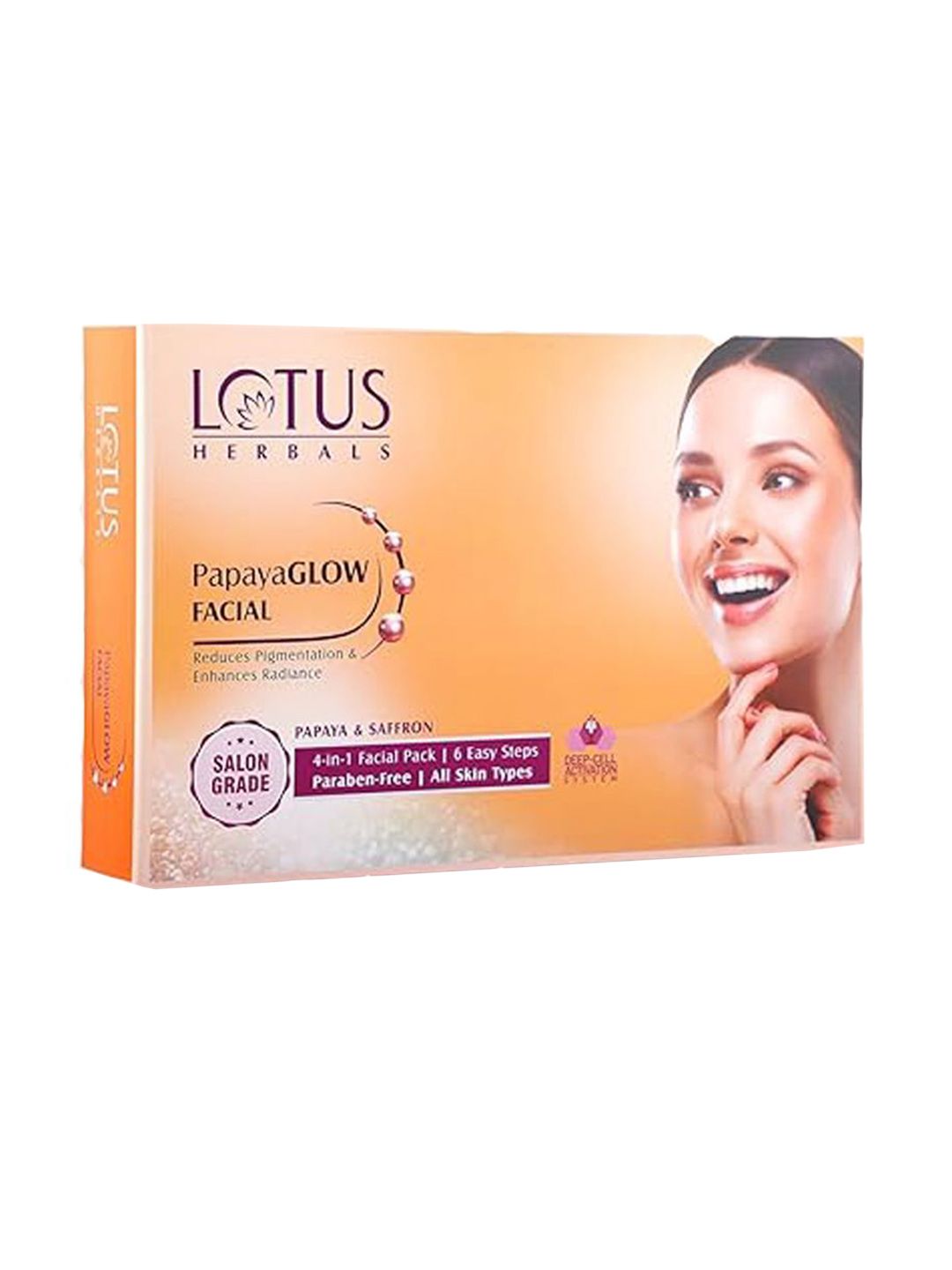 Lotus Herbals Instant Glow Papaya Facial Kit Reduces Pigmentation - 268gm