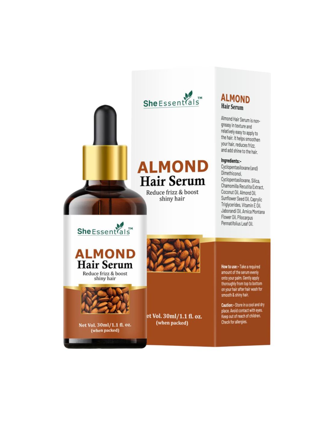 She Essentials Anti-Frizz Almond Hair Serum- 30 ml