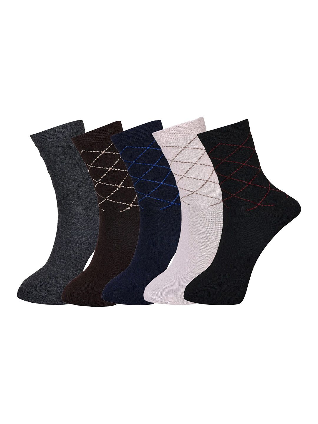 BAESD Unisex 5Pcs Printed Ankle-Length Socks BA-men-mid-pk5