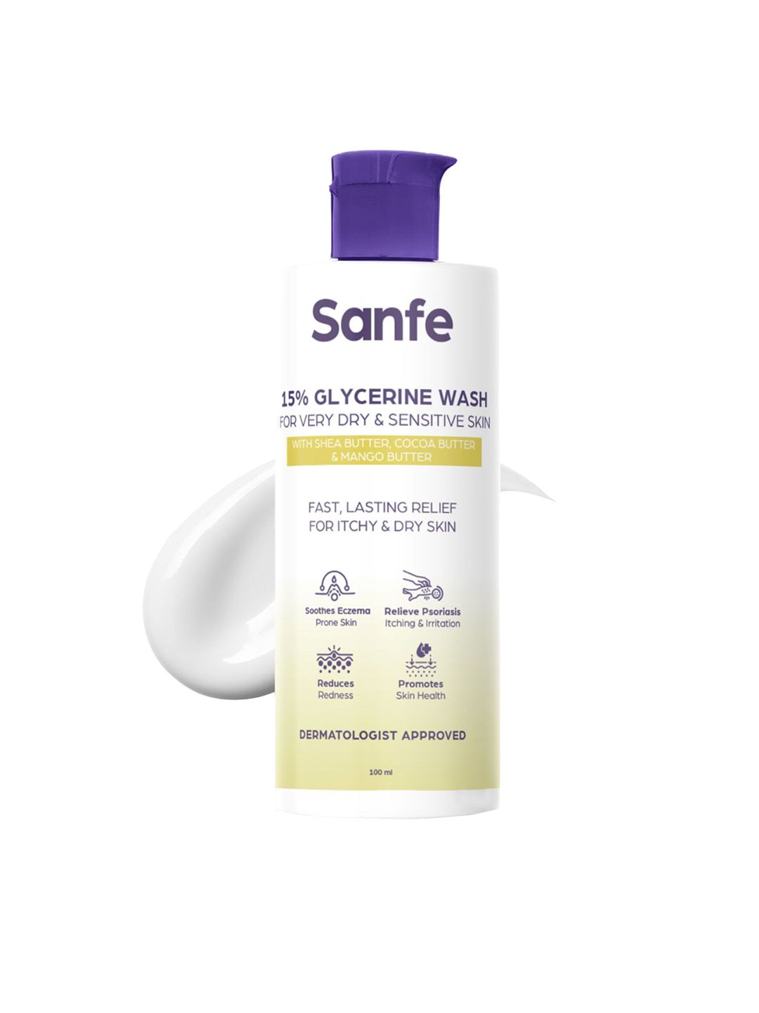 Sanfe 15% Glycerine Wash for Very Dry & Sensitive Skin - 100ml