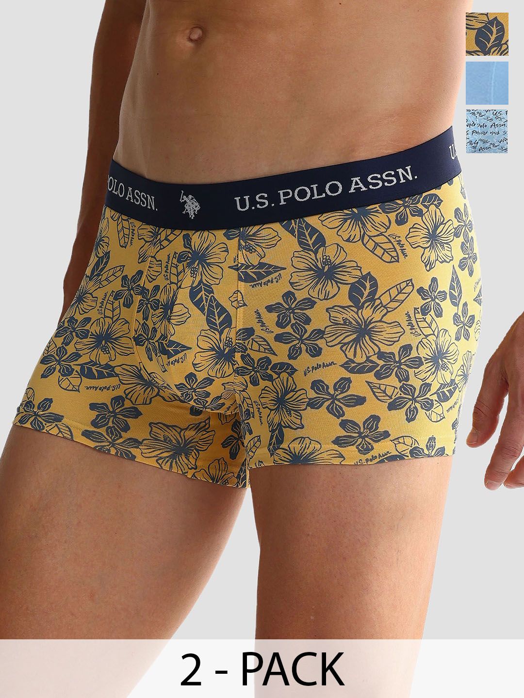 U.S. Polo Assn. Pack Of 3 Printed Mid Rise Short Trunks OET08-MU5-P3