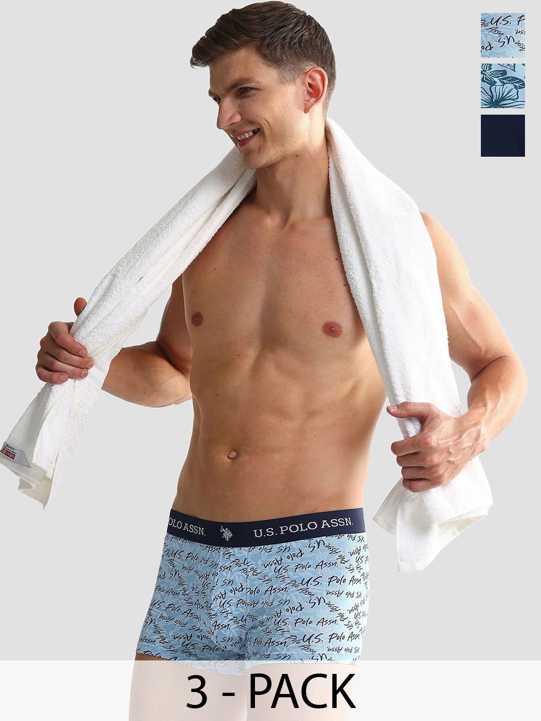 U.S. Polo Assn. Pack Of 3 Printed Antimicrobial Trunks OET08-MU2-P3