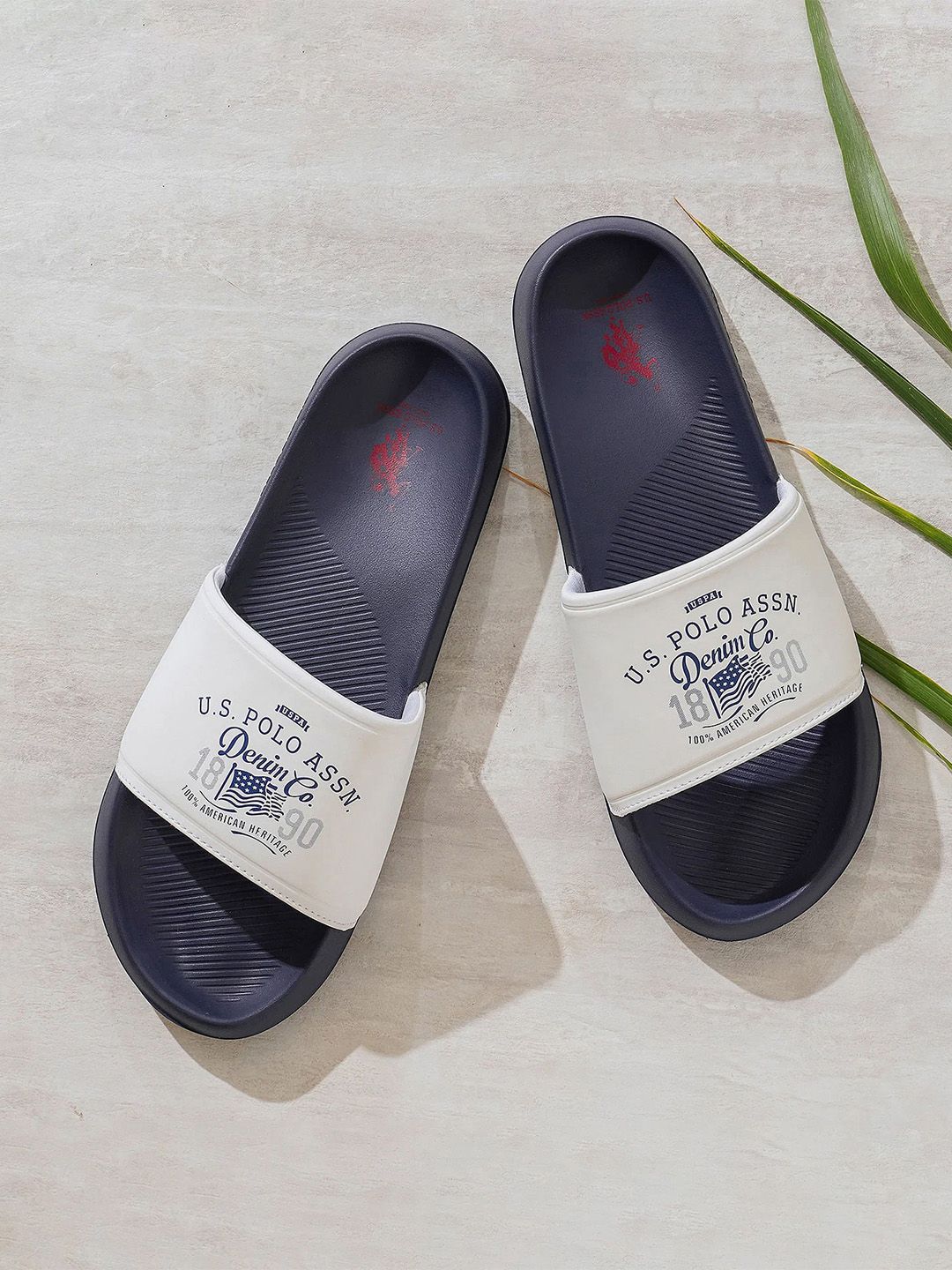 U.S. Polo Assn. Toplin 5.0 Off White comfort Sliders