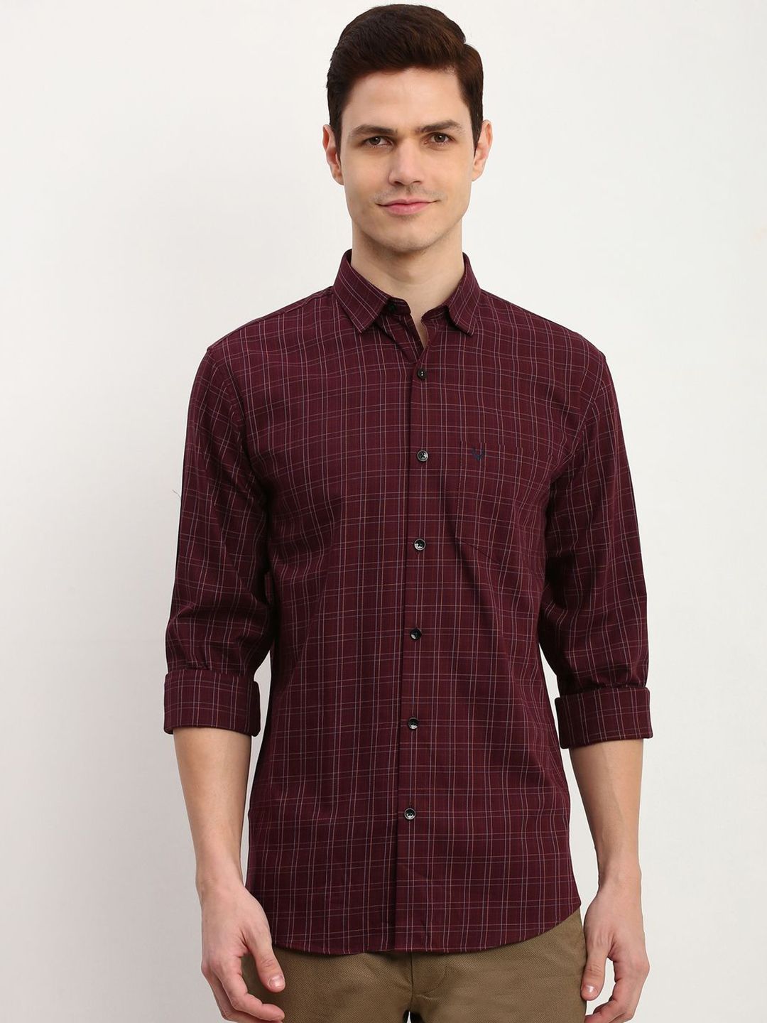 Allen Solly Allen Solly Men Slim Fit Gingham Checked Cotton Casual Shirt