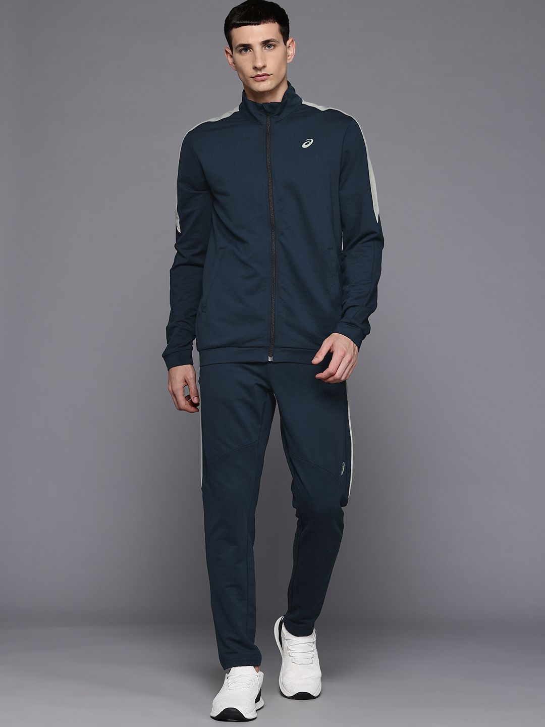 Buy ASICS Mock Collar Colorblocked Detail Sports Tracksuit