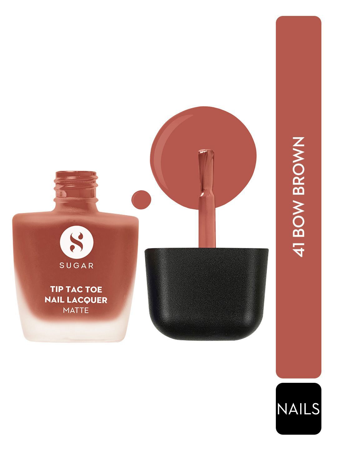 SUGAR Tip Tac Toe Nail Lacquer Matte Nail Polish-9ml-41 Bow Brown