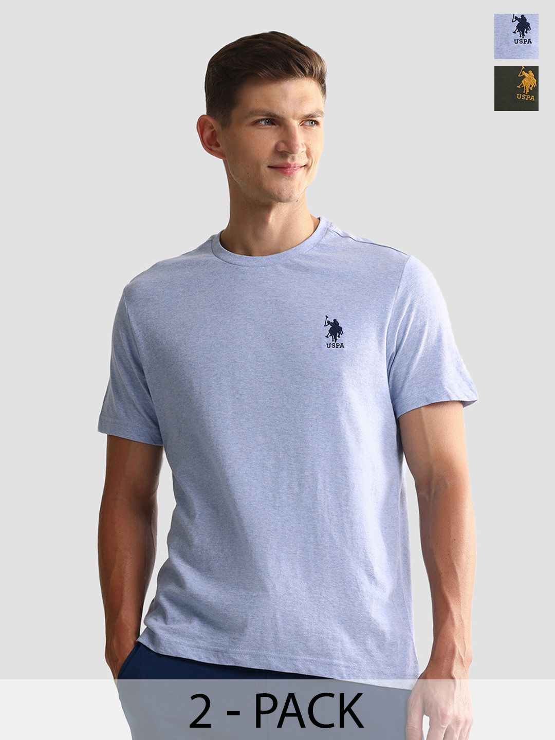 U.S. Polo Assn. Men Pack Of 2 Pure Cotton Lounge T-Shirts