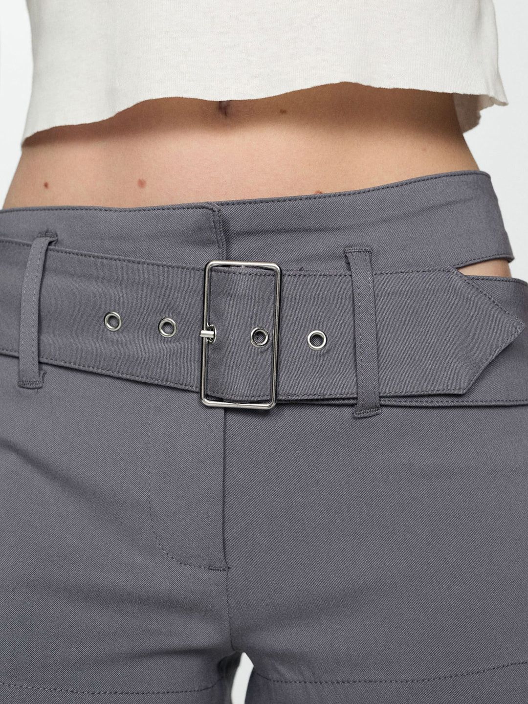 Cut-Out Shorts with Belt