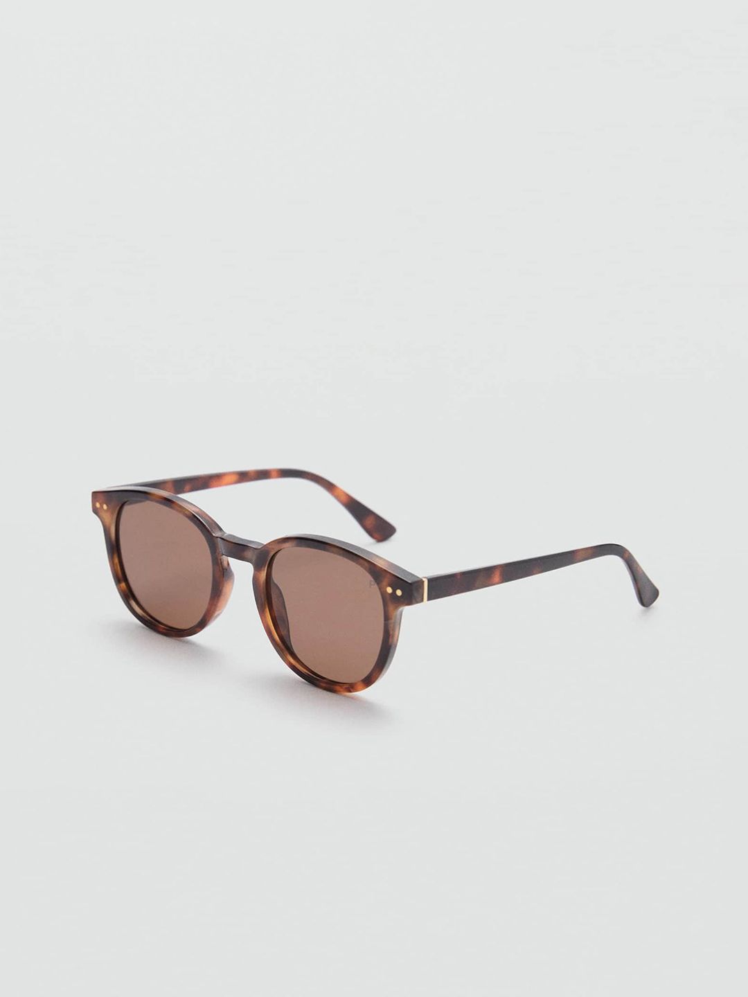 MANGO MAN Round Sunglasses with Polarised and UV Protected Lens 77070574