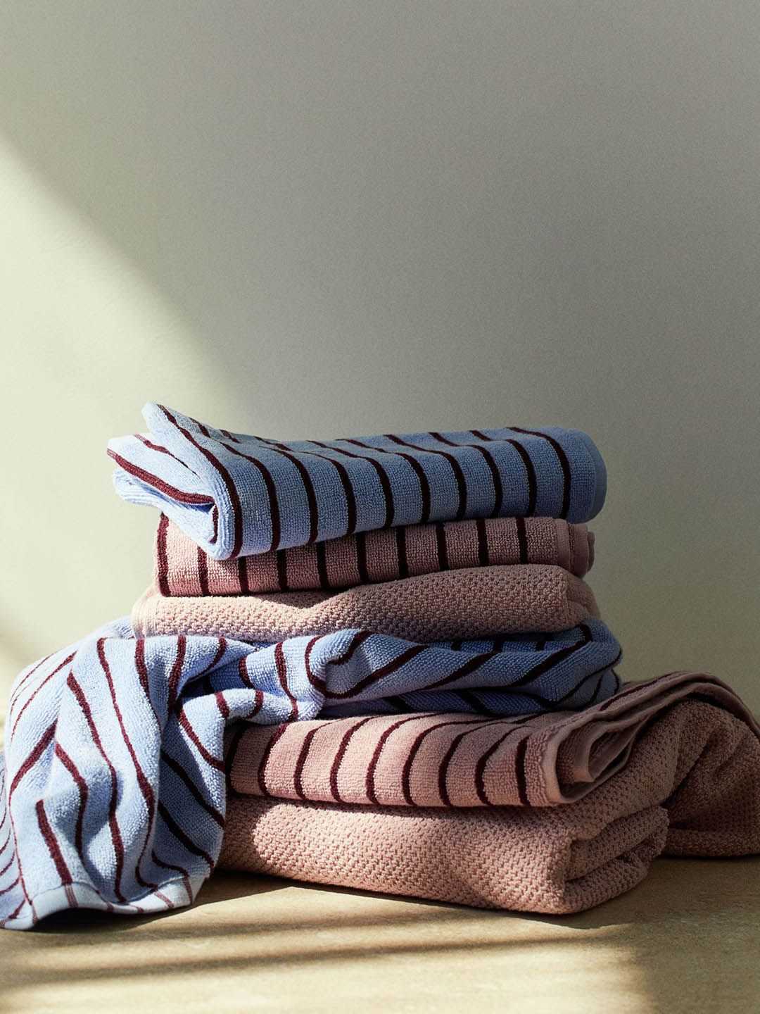 H&M Blue Striped Hand Towels
